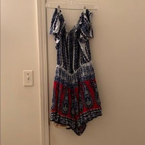 Francesca’s Off the Shoulder Boho Romper